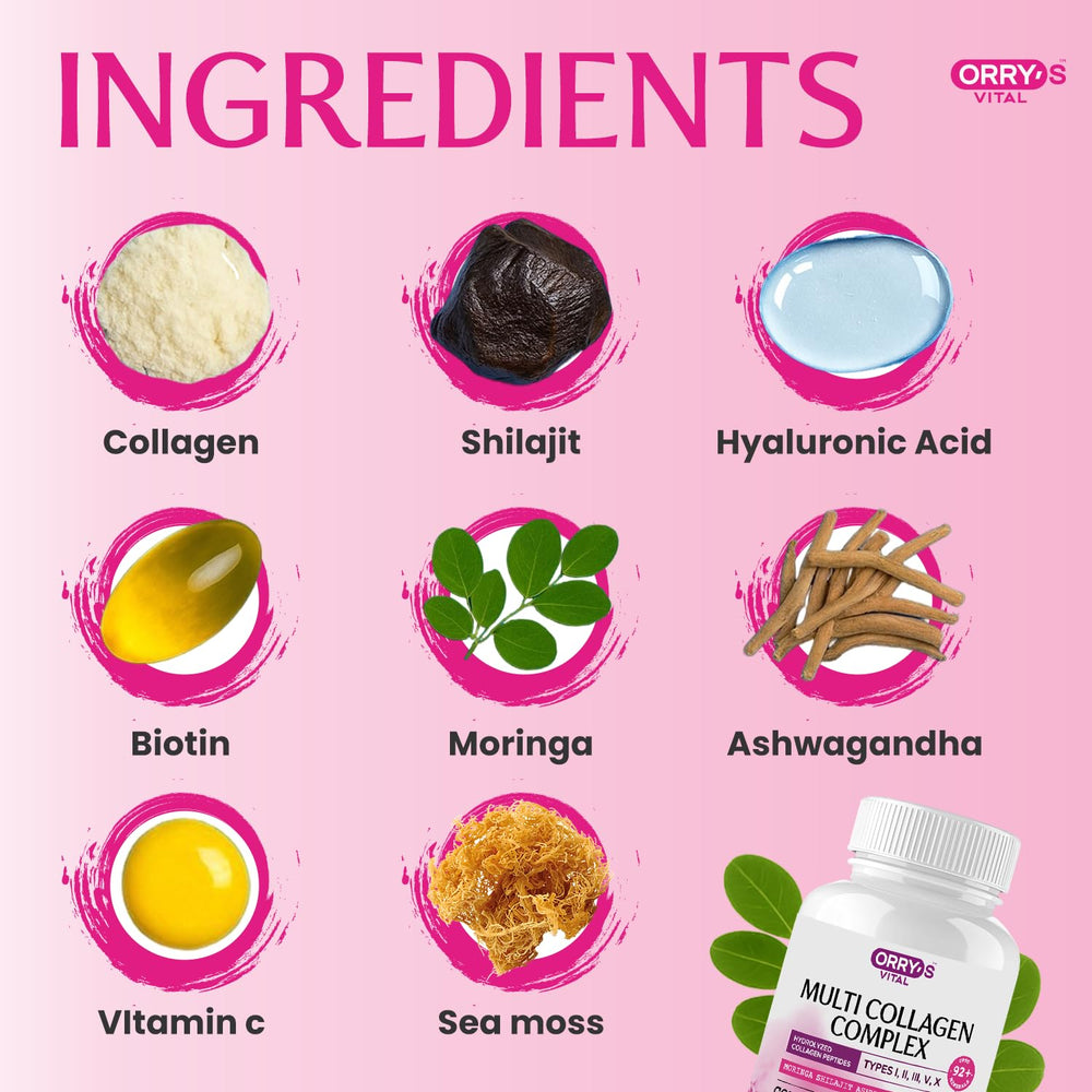 Orry's Vital biotin vitamin C hyaluronic acid close-up for hair and glow