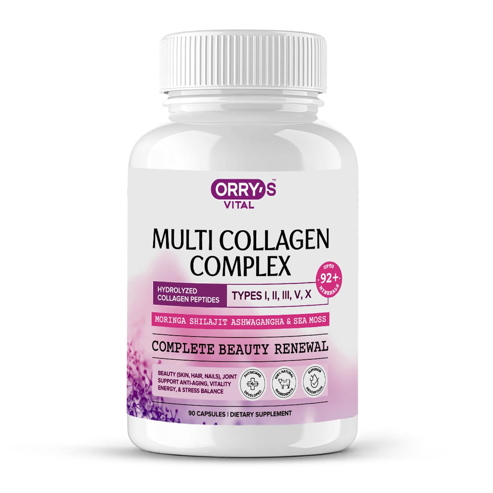 Orry's Vital collagen bottle front view for skin, hair, and joints support