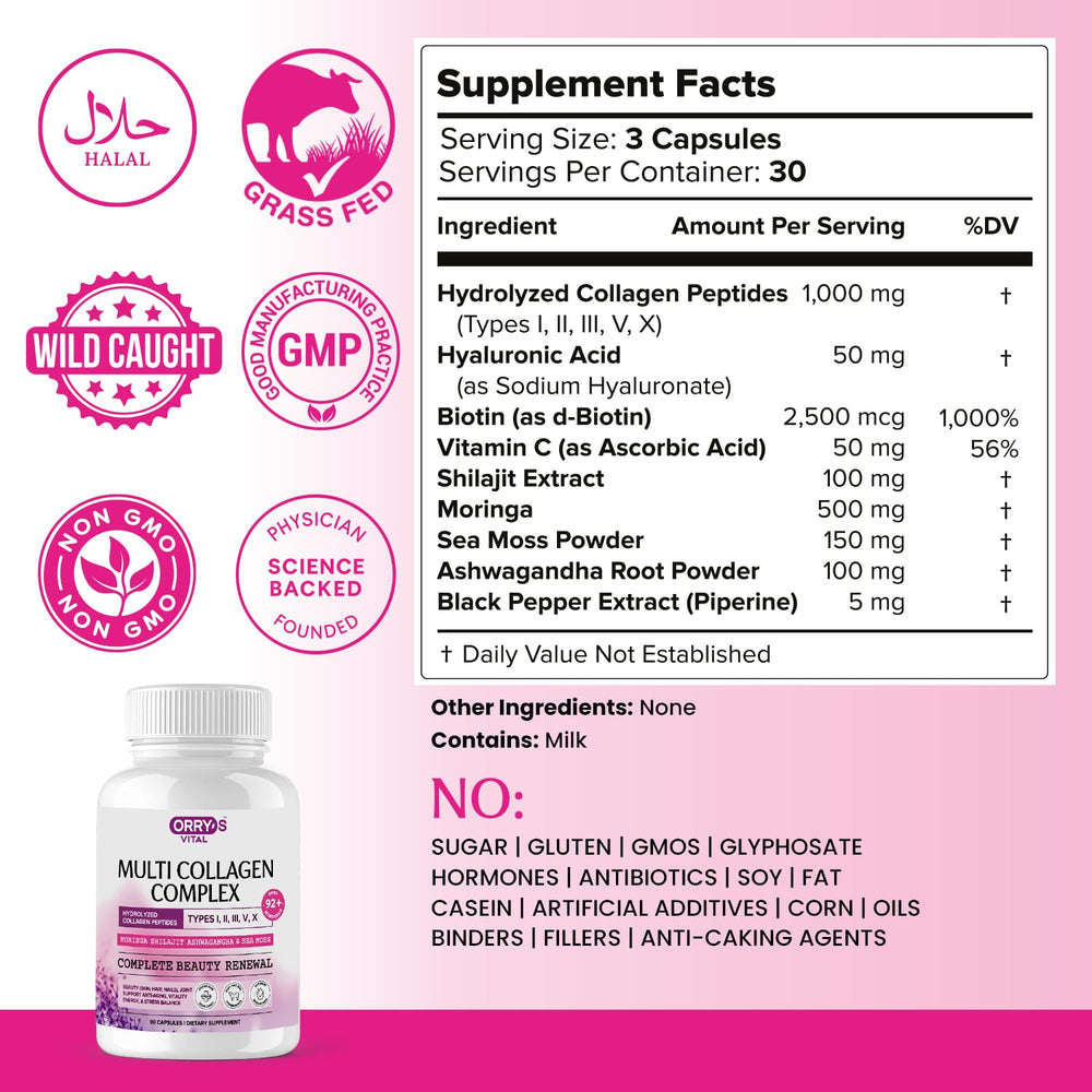 Orry's Vital daily-use glass with capsules for routine