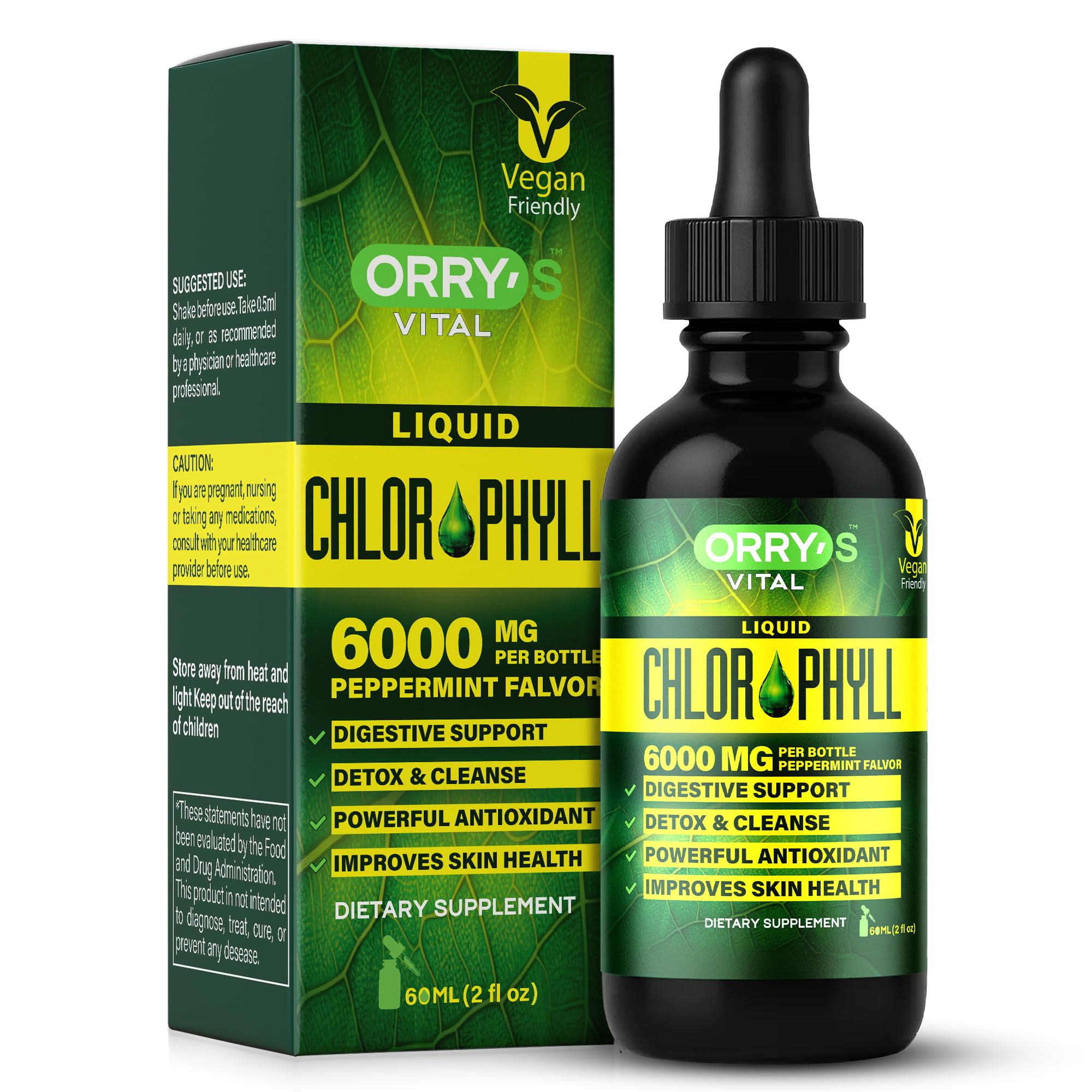 Orry's Vital chlorophyll drops bottle highlights daily detox routine