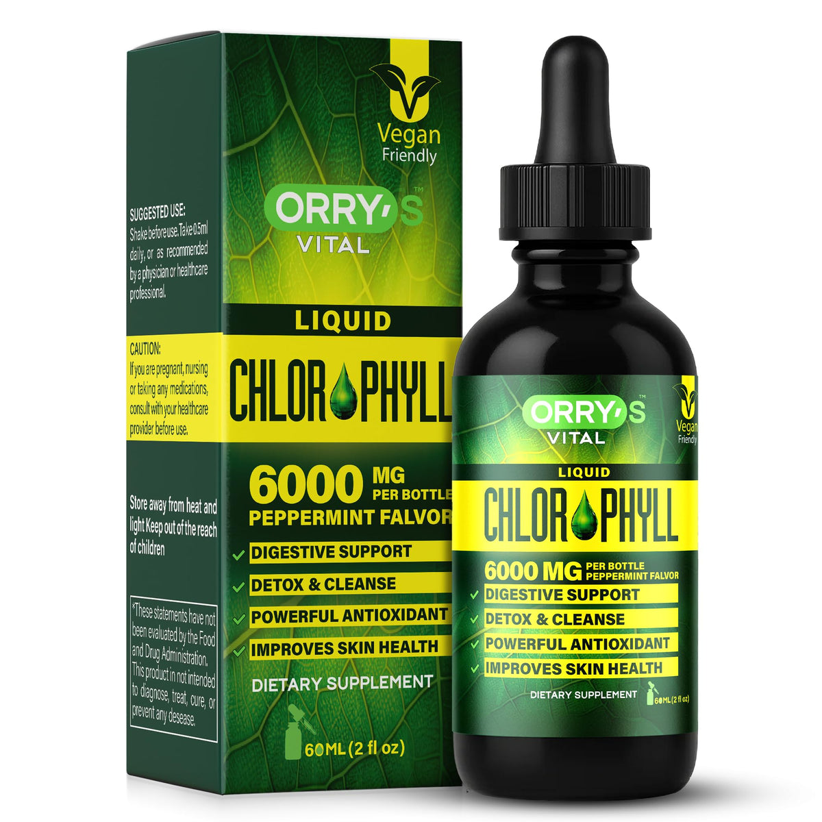 Orry's Vital chlorophyll drops bottle highlights daily detox routine