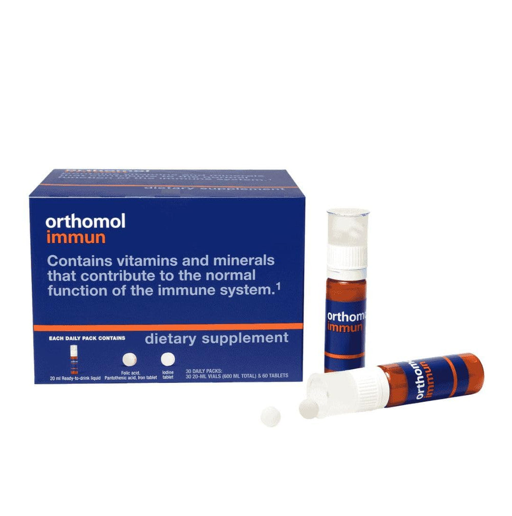 Orthomol Immun daily pack front, convenient daily immune support in one dose.