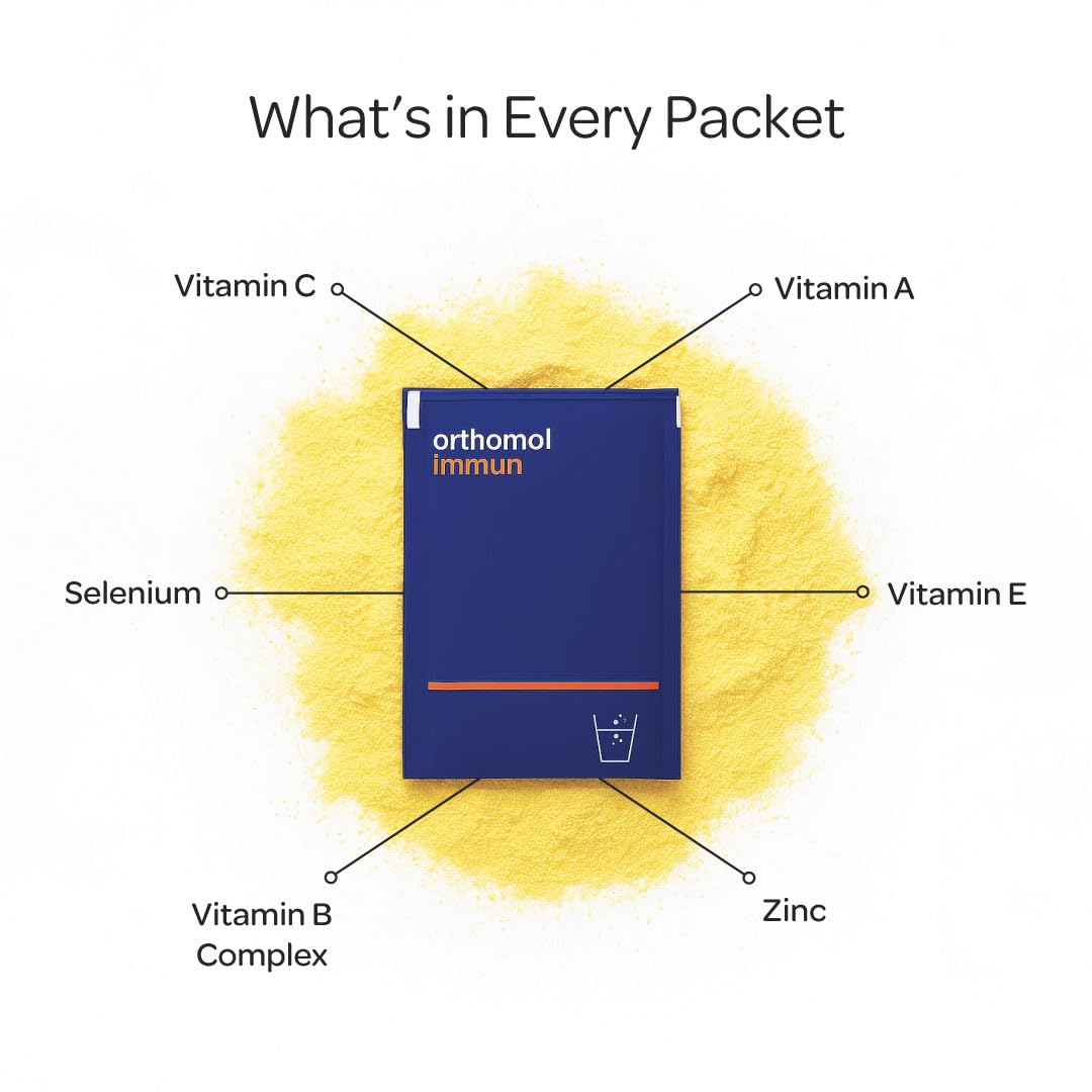 Orthomol Immun packet lineup showcases the range of daily sachets