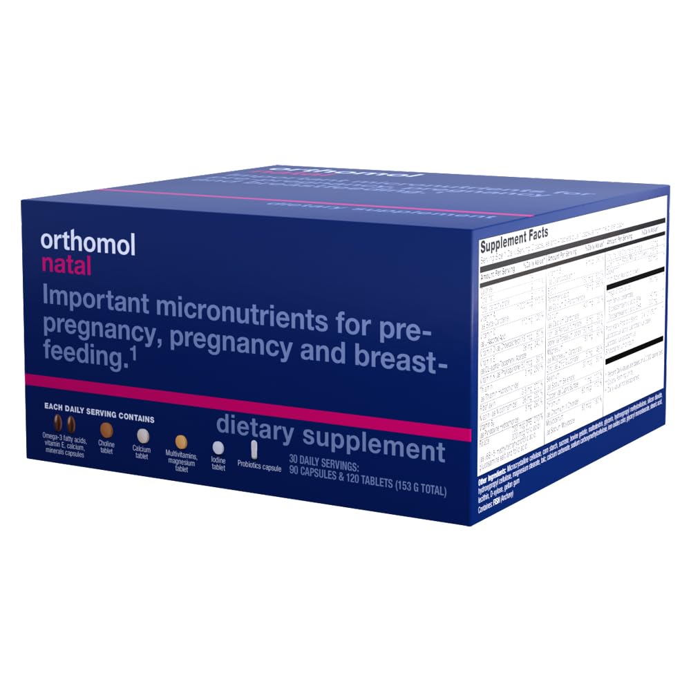 Orthomol Natal DHA and EPA visual highlighting omega-3 support for prep.