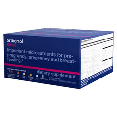 Orthomol Natal DHA and EPA visual highlighting omega-3 support for prep.