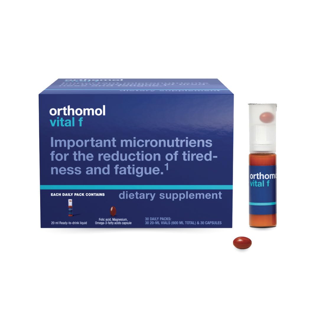 Orthomol Vital F daily pack supports energy and well-being.