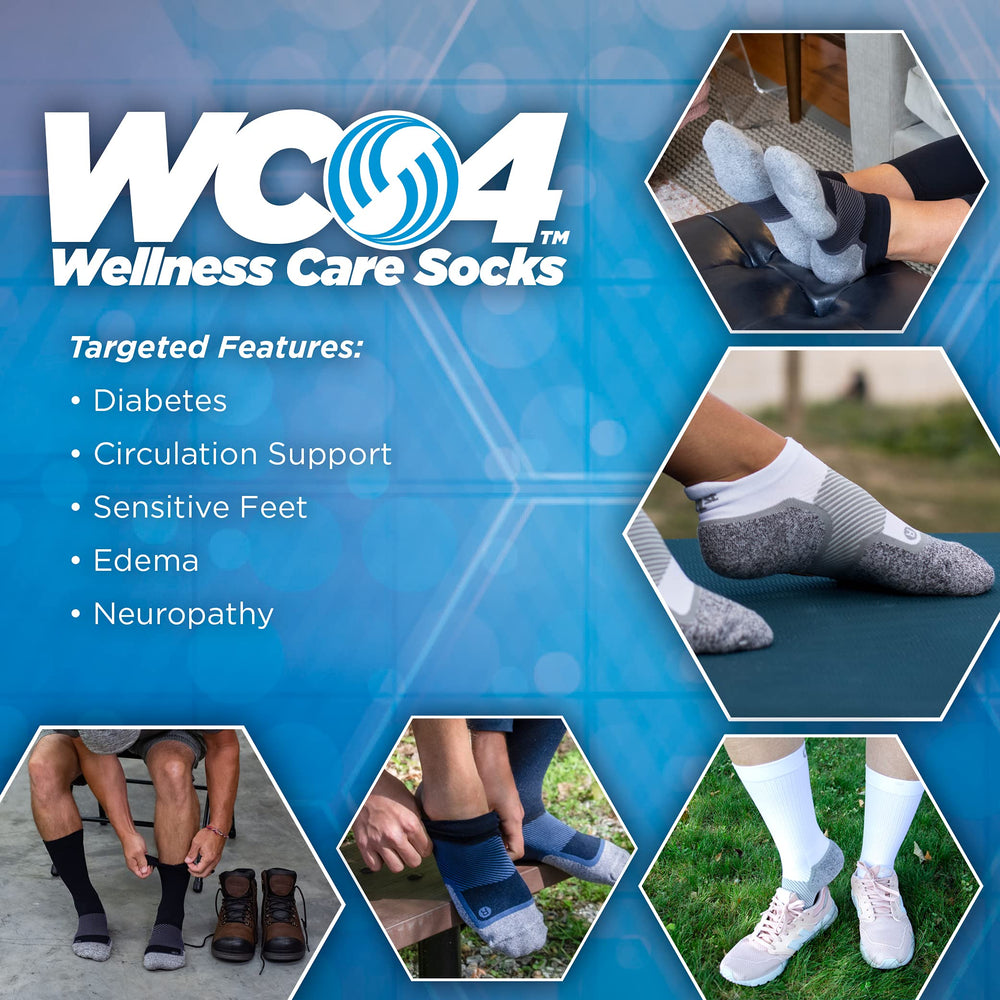OrthoSleeve Diabetic Socks moisture-wicking fabric for dry feet during activity.