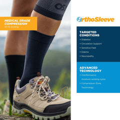 OrthoSleeve Diabetic Socks side view, gentle support without slipping.