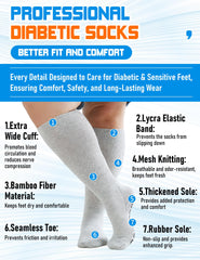 Orthostride Diabetic Socks thick-cushion sole highlights cushioned support for sensitive feet.