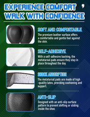 Orthostride metatarsal pads self-adhesive back view illustrating secure placement.