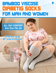 Orthostride Wide Diabetic Socks loose-top design showcases non-binding, roomy fit.