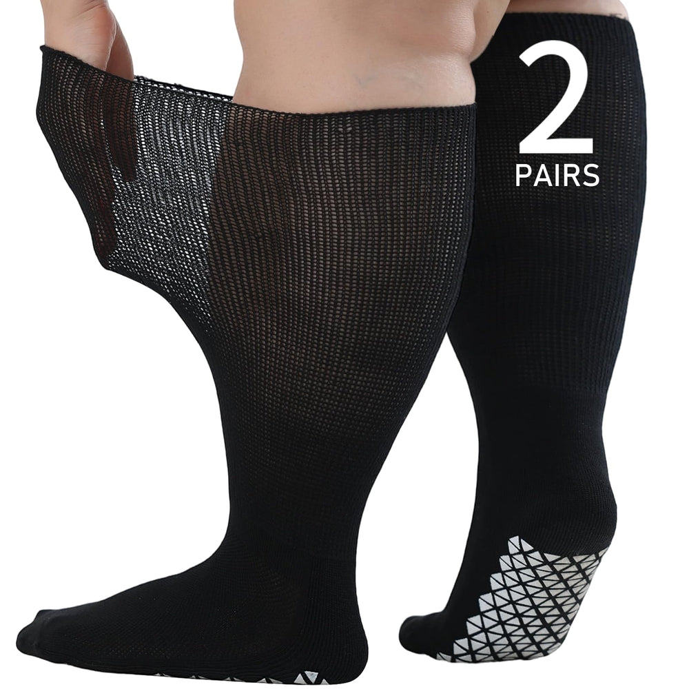Orthostride Wide Diabetic Socks pack-front view promotes edema-friendly daily comfort.