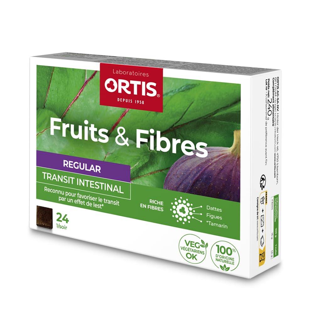 Ortis Fruits & Fibres Regular 24 Cubes pack for convenient on-the-go snacking.