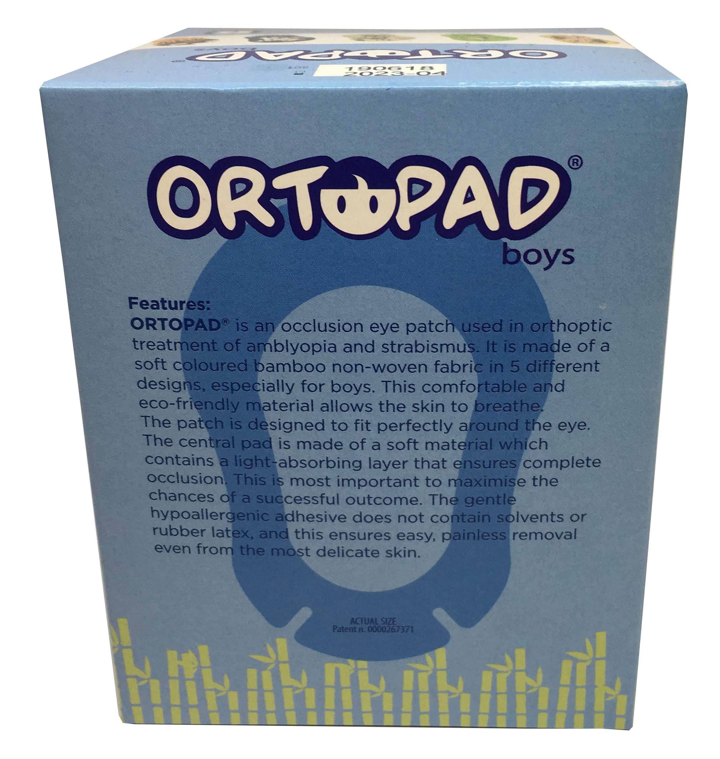 Ortopad Bamboo Boys Eye Patches Soccer design adds fun while maintaining patching comfort.