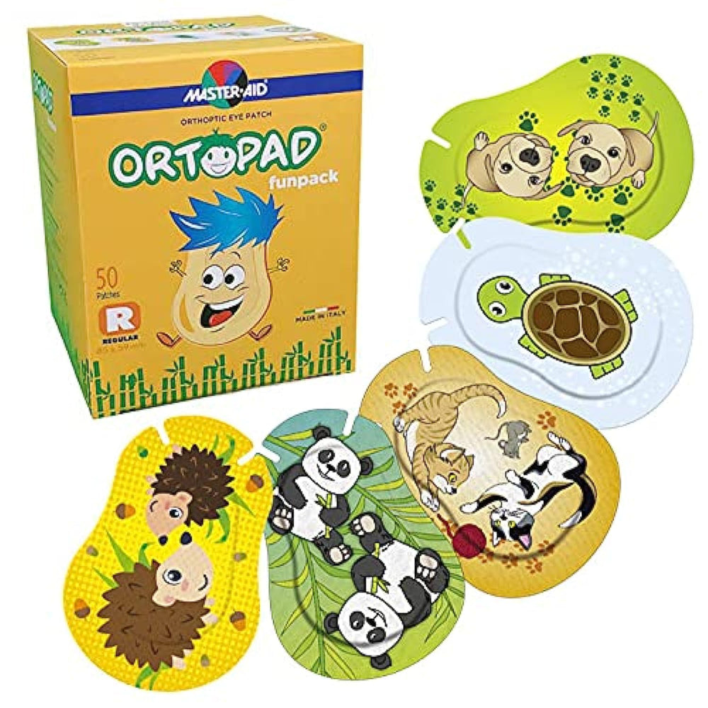 Ortopad Hedgehog design bamboo eye patches for comfortable daily wear.