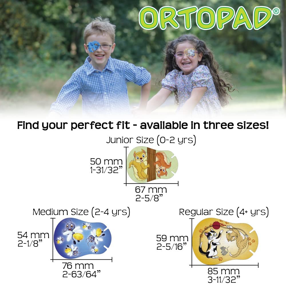 Ortopad Puppy design bamboo eye patches for kid-friendly patching.