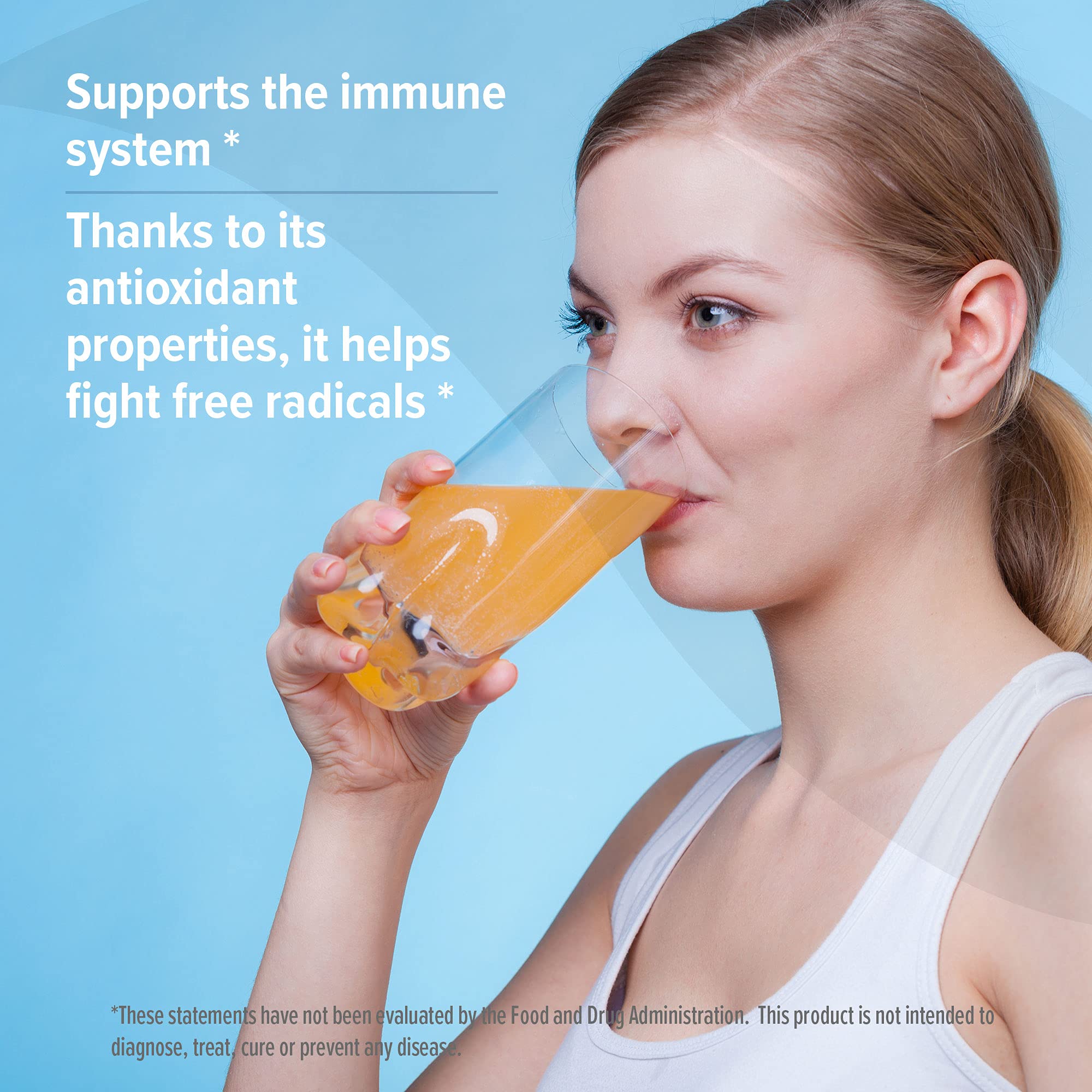 ORZAX Vitamina C 1000 mg sabor naranja, uso diario seguro.