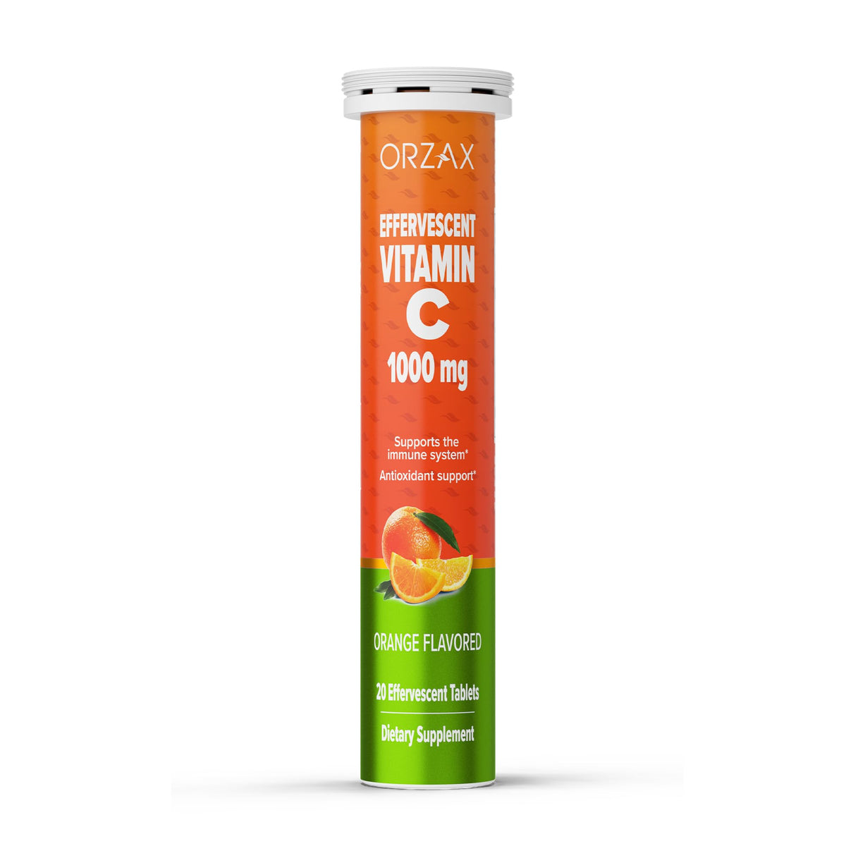 ORZAX Vitamina C 1000 mg tabletas disolventes para agua, apoyo diario al sistema inmune.