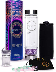 OSANA Crystal Water Bottle with Amethyst crystal for mindful hydration
