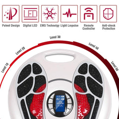 OSITO electrode patches attached for multi-area relief beyond feet.