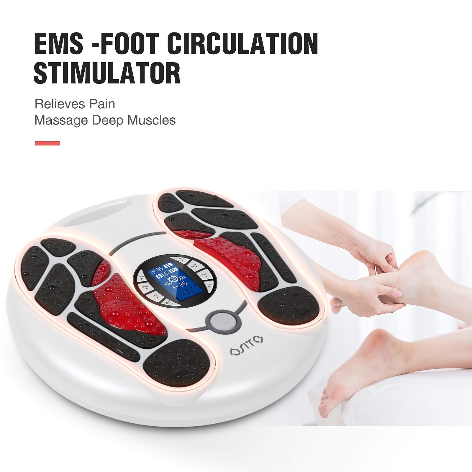 OSITO remote control in use with massager for easy mode changes.