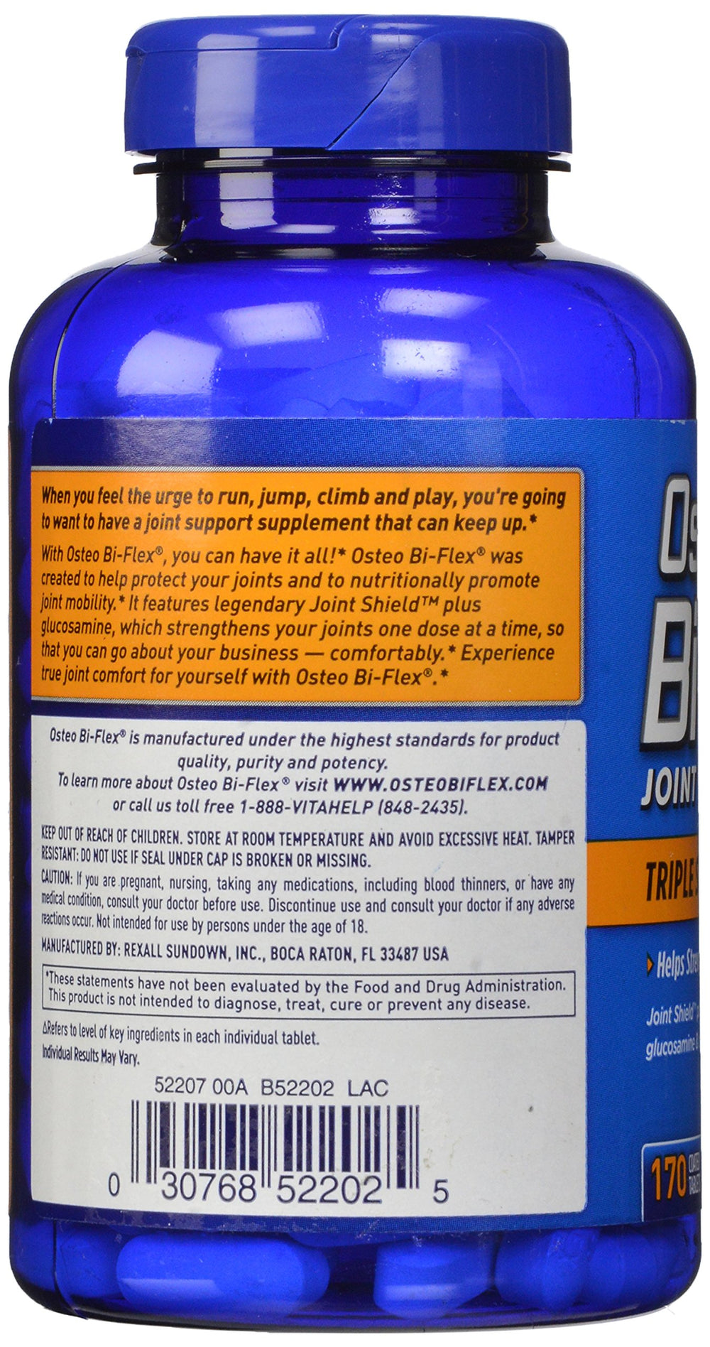 Osteo Bi-Flex Triple Strength two-caplets daily serving for easy dosing.