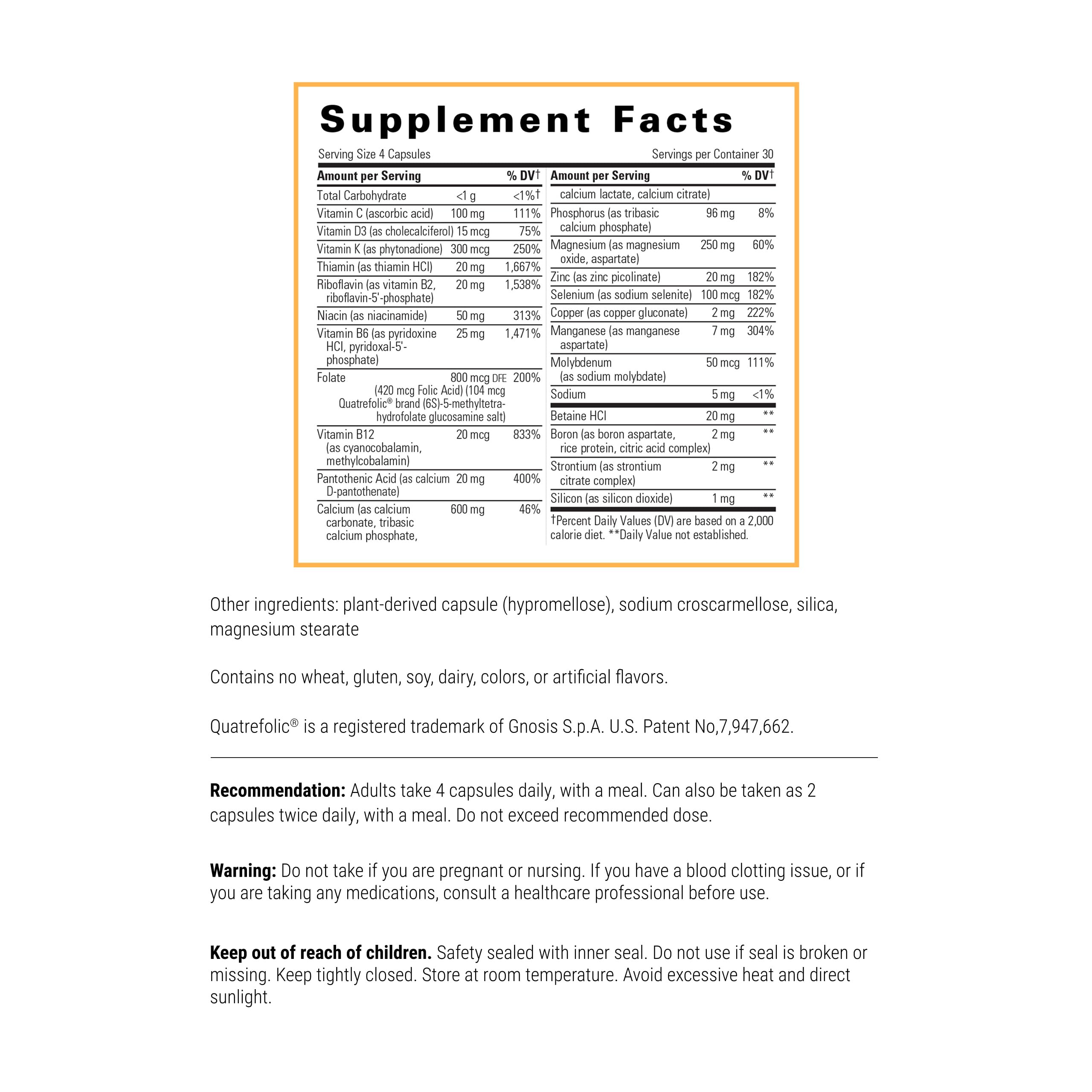 Close-up of Osteoprime Forte capsules emphasizing dairy-free gluten-free composition.