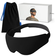 OSTRICH PILLOW eye mask with 6-layer blackout for complete darkness.