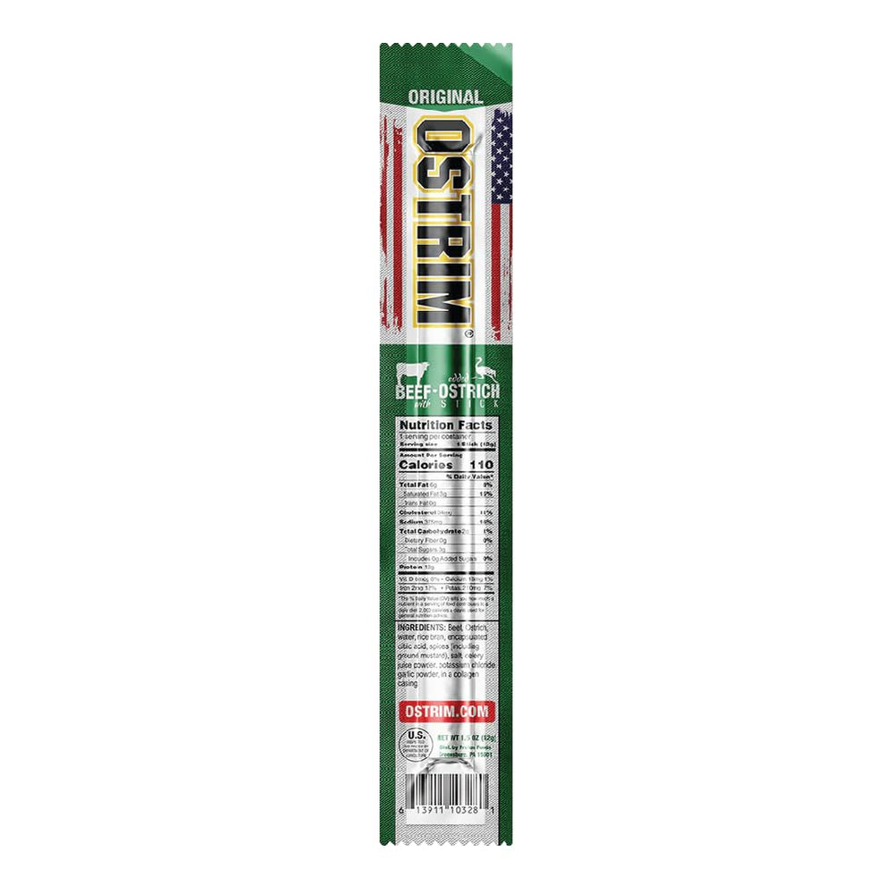 Ostrim Original texture close-up highlighting lean meat for a quick protein boost.