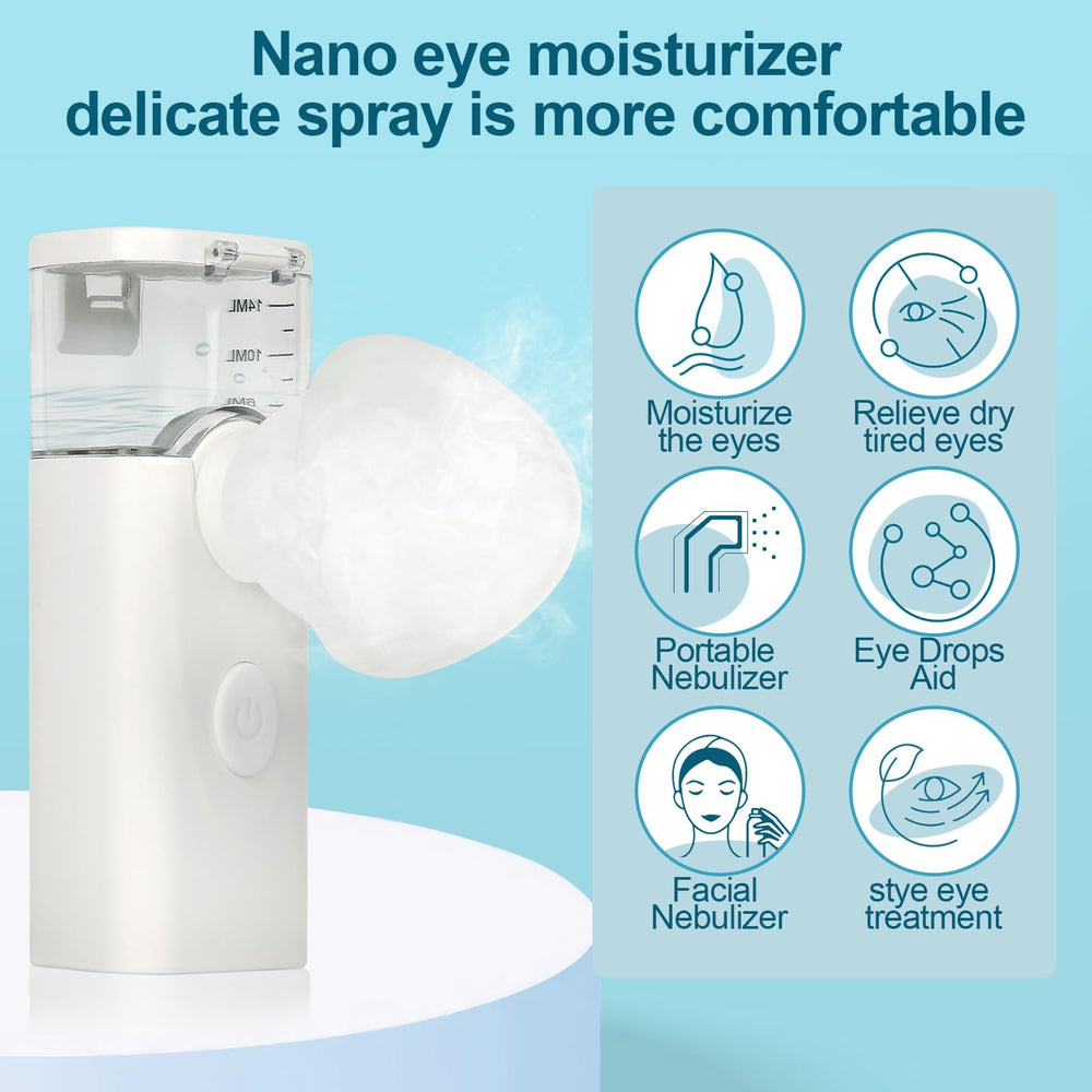 OTBK Nano Mist portable nebulizer delivering quick eye moisture anywhere