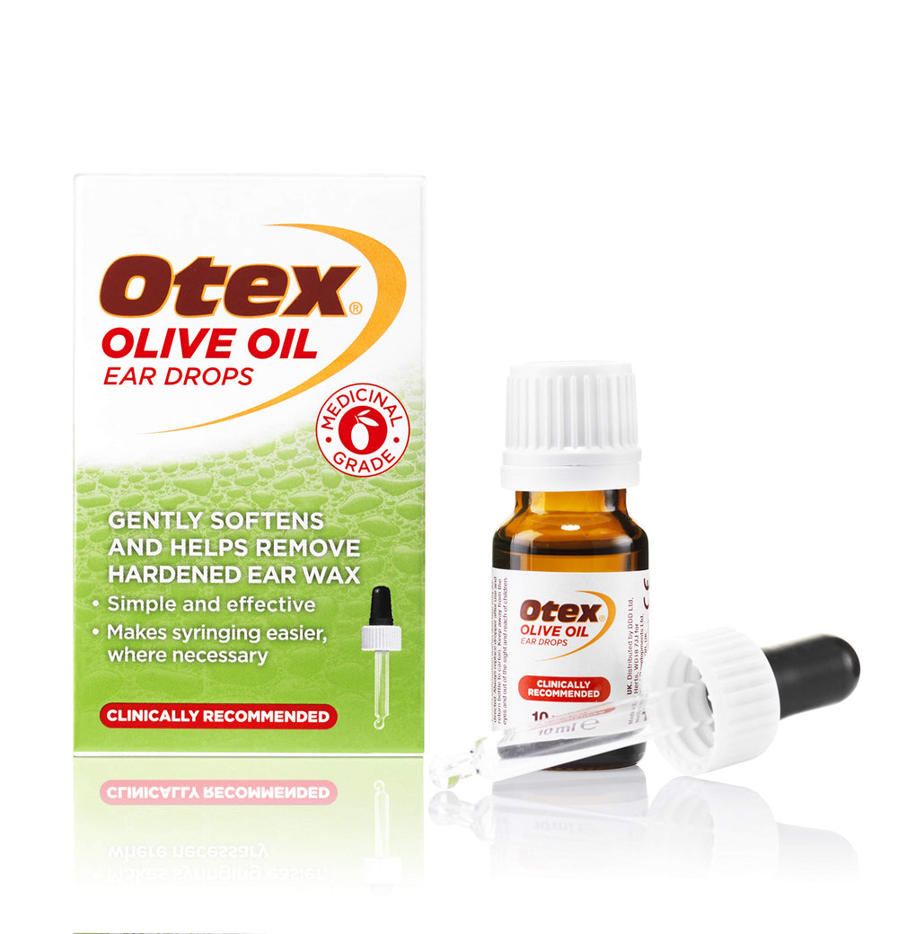 Primer plano de la botella OTEX con aceite de oliva de grado medicinal