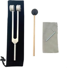 OTURGC 128Hz tuning fork on sternum for relaxation and breath focus.