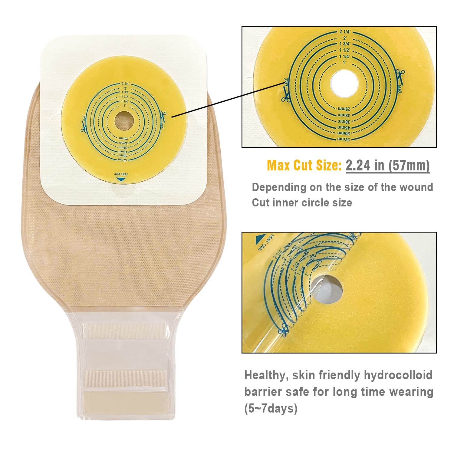 OUCHAN Carbou two-piece drainable pouch with closure for secure empties.