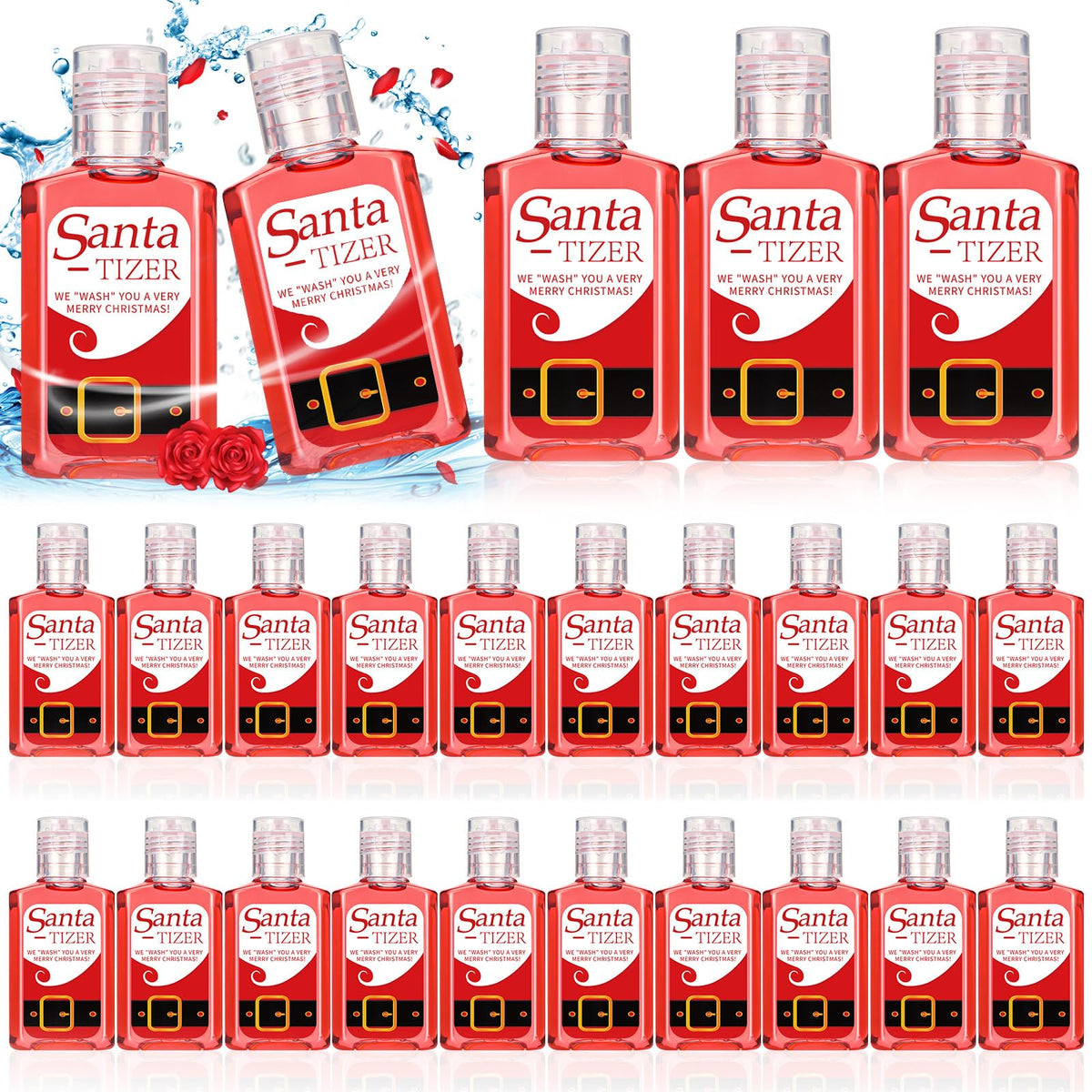 Oudain Santa hand sanitizer bulk pack with festive label for party favors