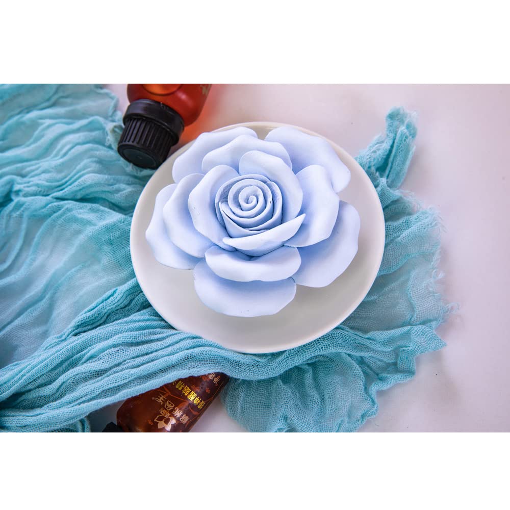 oumeiben difusor flor porcelana azul en oficina, ambiente relajante.