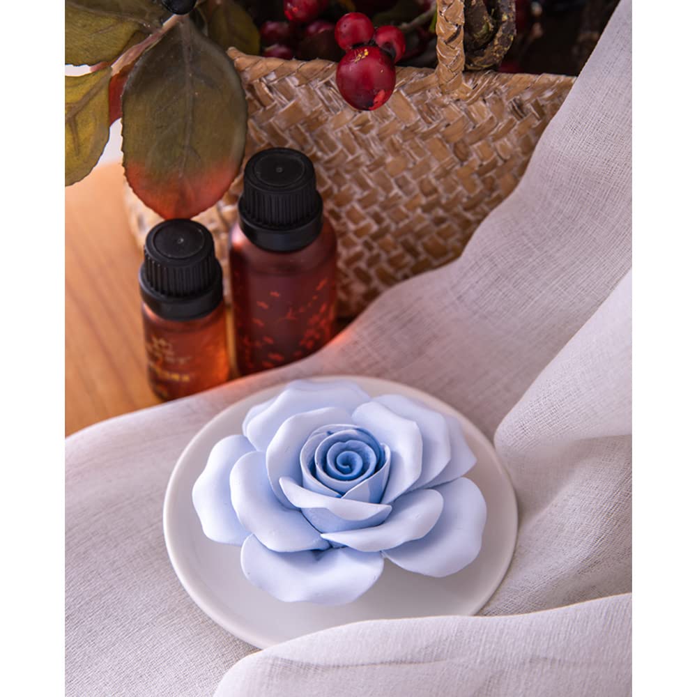 oumeiben difusor flor porcelana azul, ideal para sala.