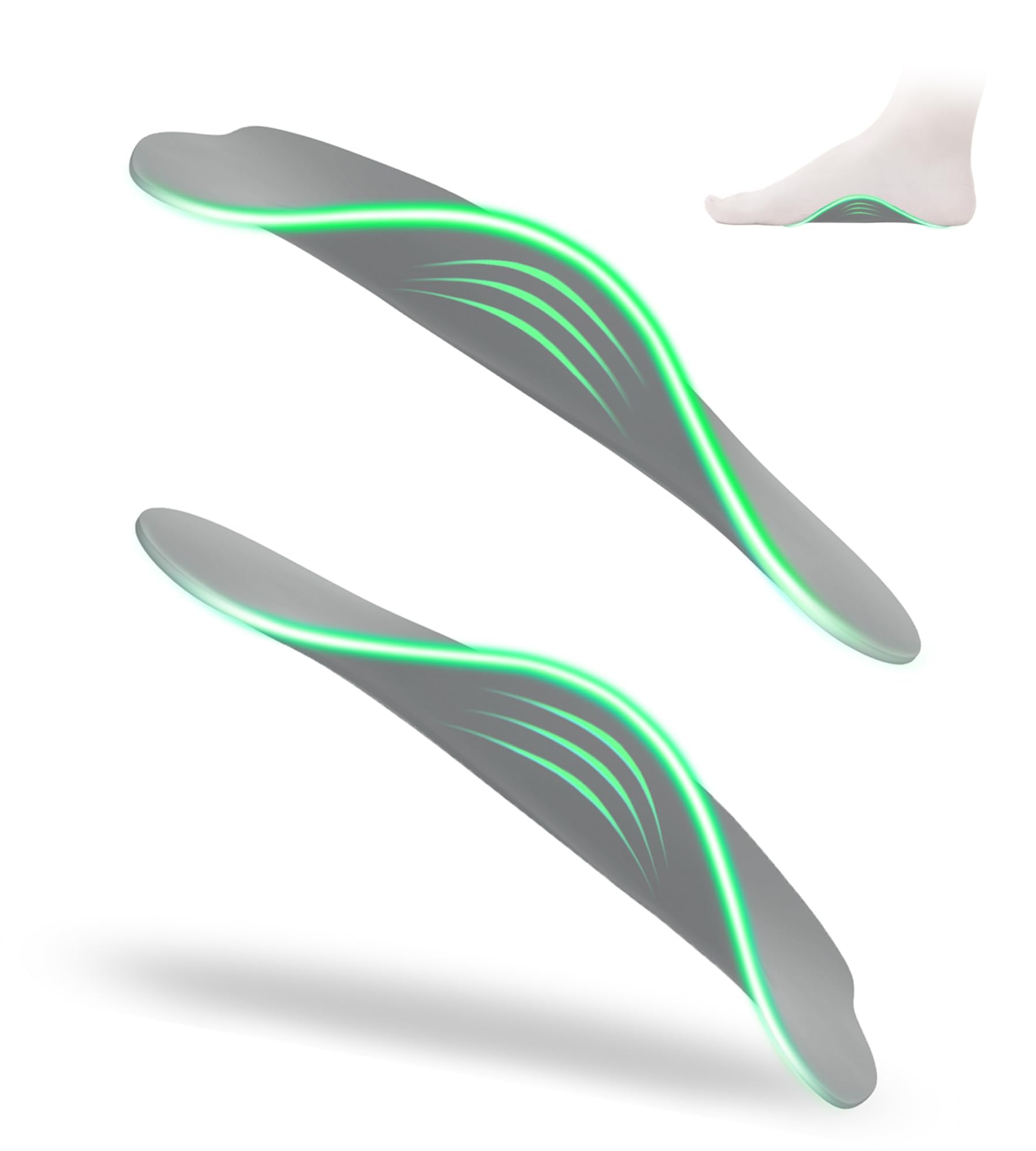 OUOKK plantar fasciitis insole close-up shows supportive arch for all-day comfort.
