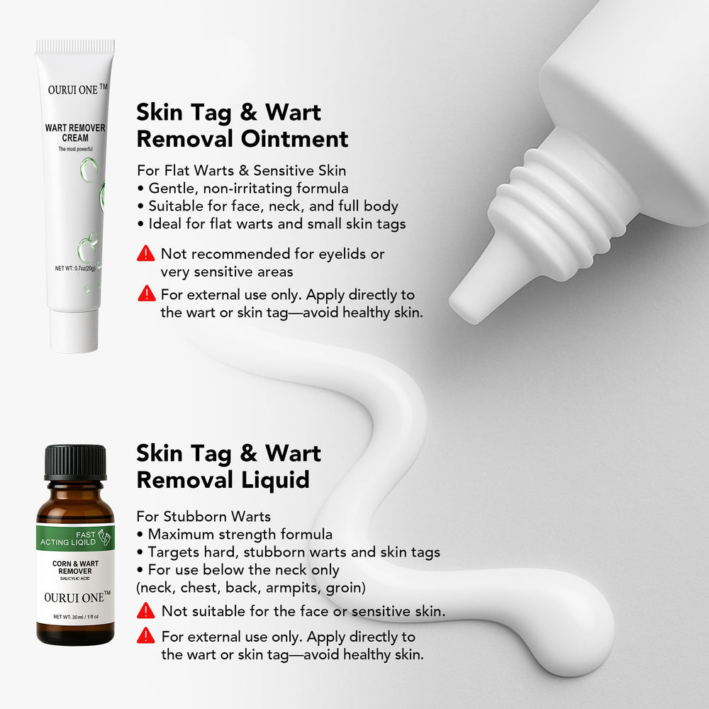 Ourui One Wart Remover ointment application for sensitive zones at home