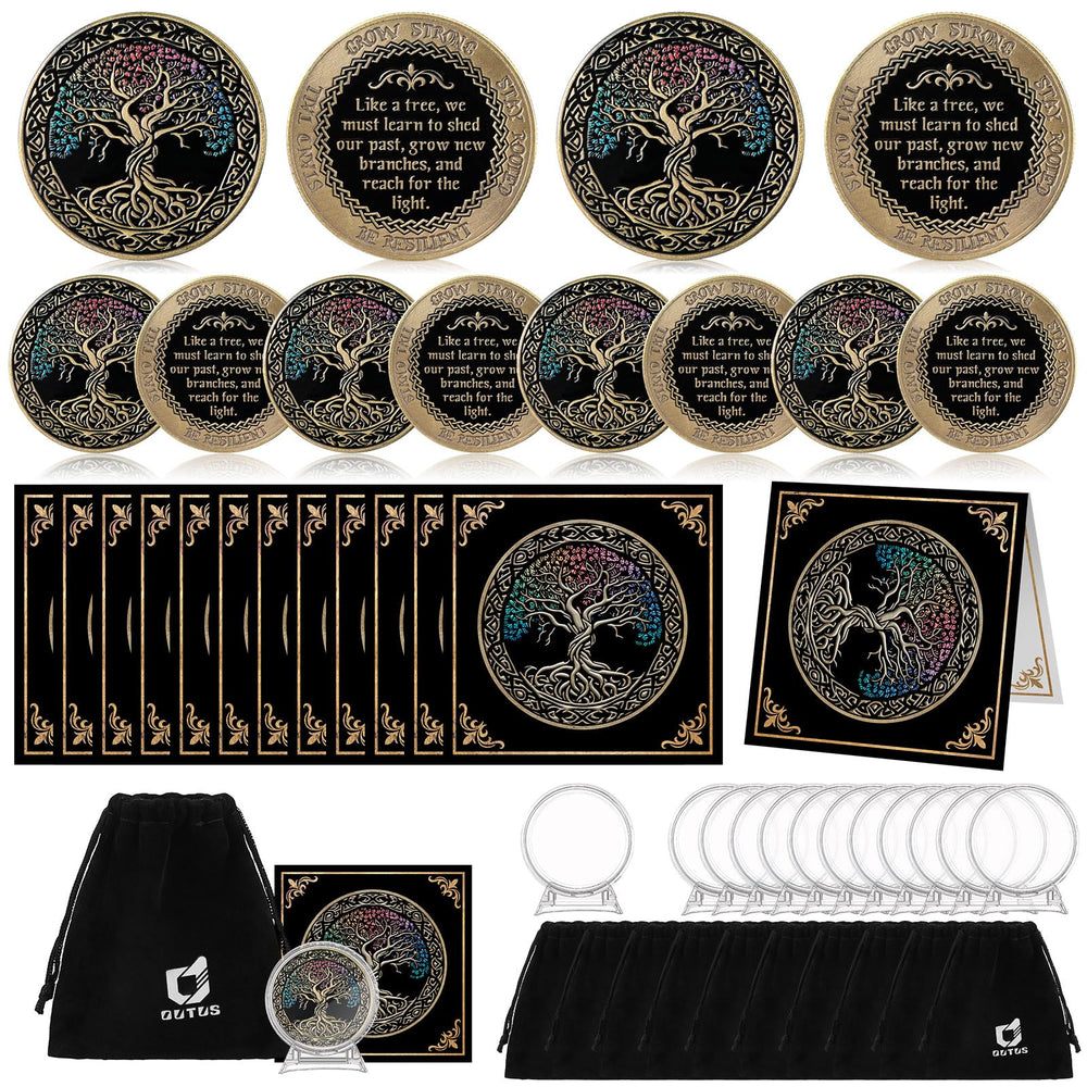 Outus affirmation coin 4cm displayed in its case for milestone reflection.