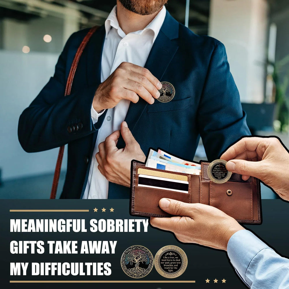 Outus gift-set packaging presenting a complete sobriety keepsake for milestones.
