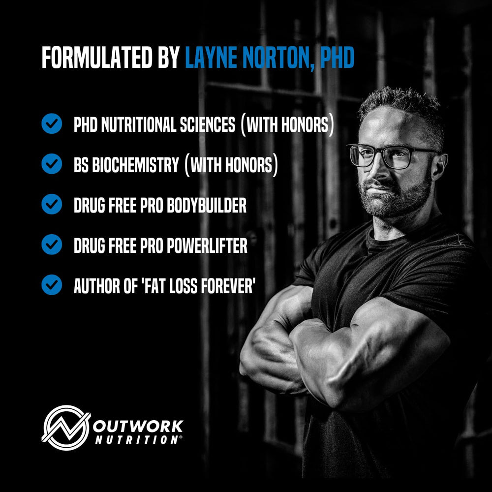Outwork Nutrition muscle recovery scene shows powder dissolving after workout.