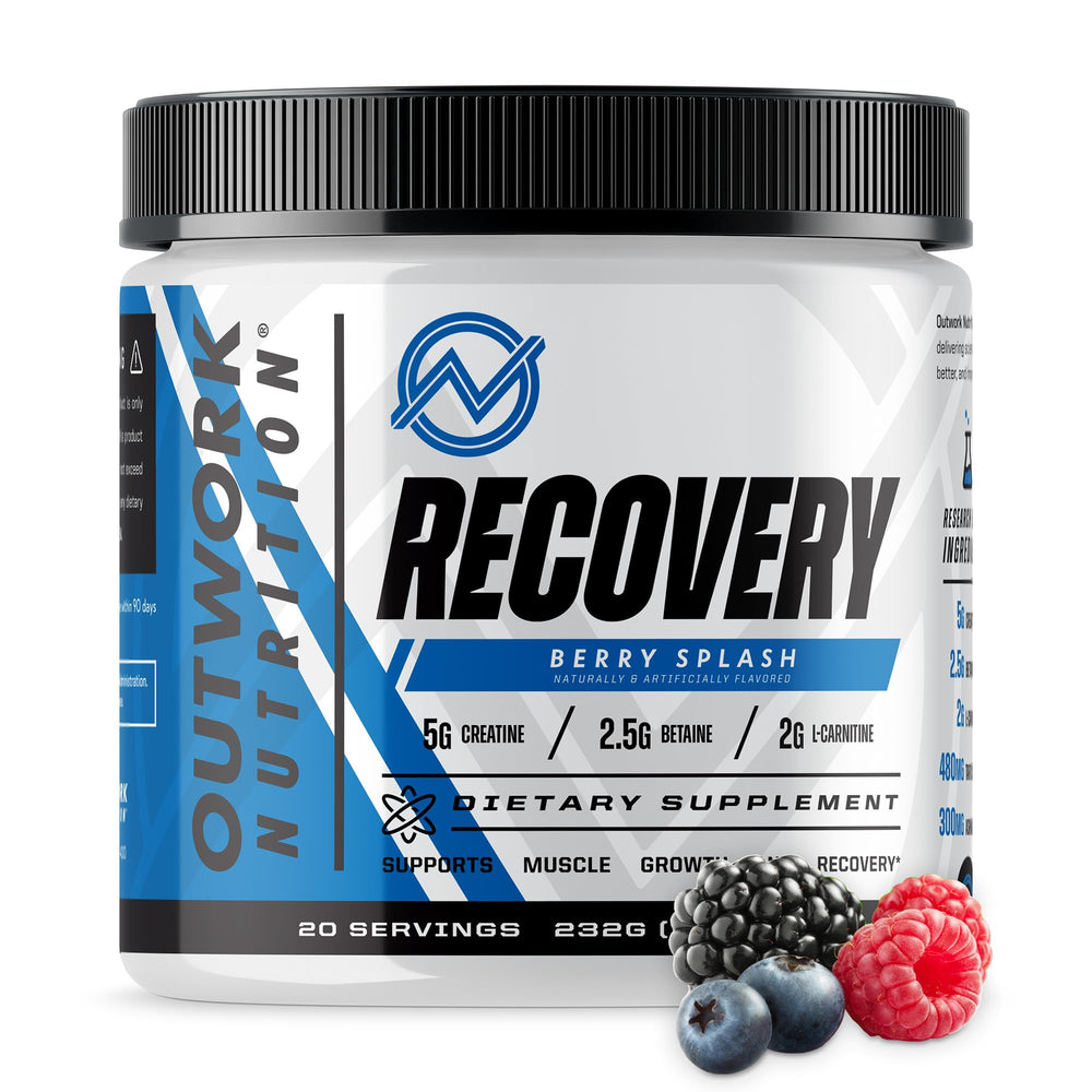 Outwork Nutrition post-workout recovery berry splash tub supports faster recovery after training.