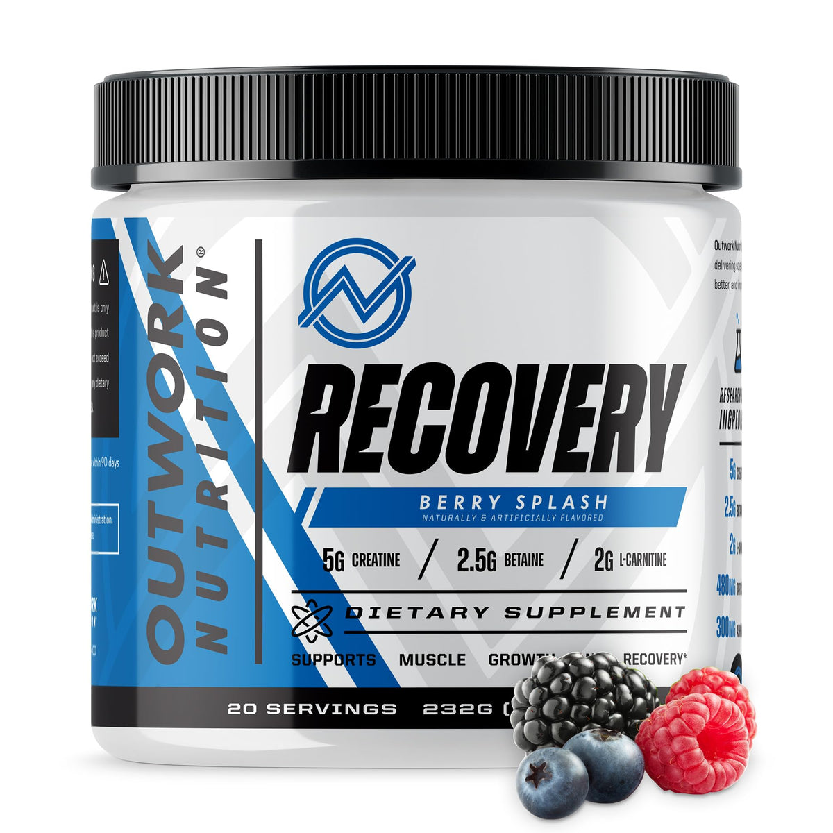 Outwork Nutrition post-workout recovery berry splash tub supports faster recovery after training.