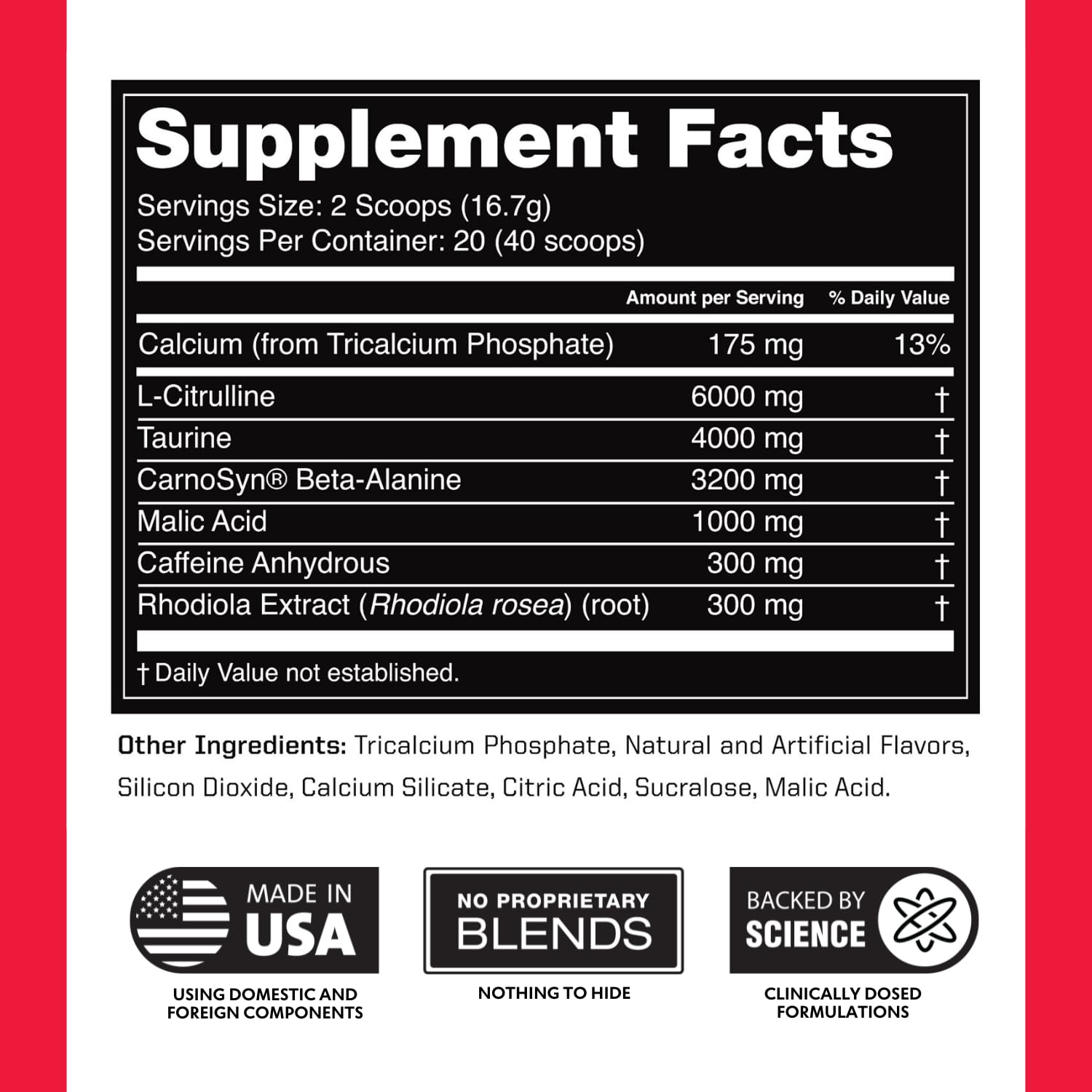 Outwork Nutrition Rocket Pop flavor preworkout adds refreshing taste.