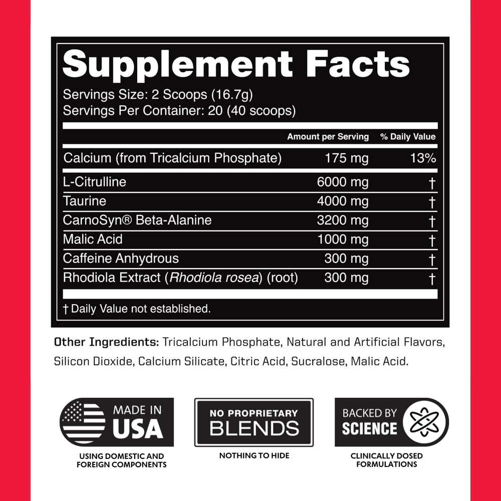 Outwork Nutrition Rocket Pop flavor preworkout adds refreshing taste.