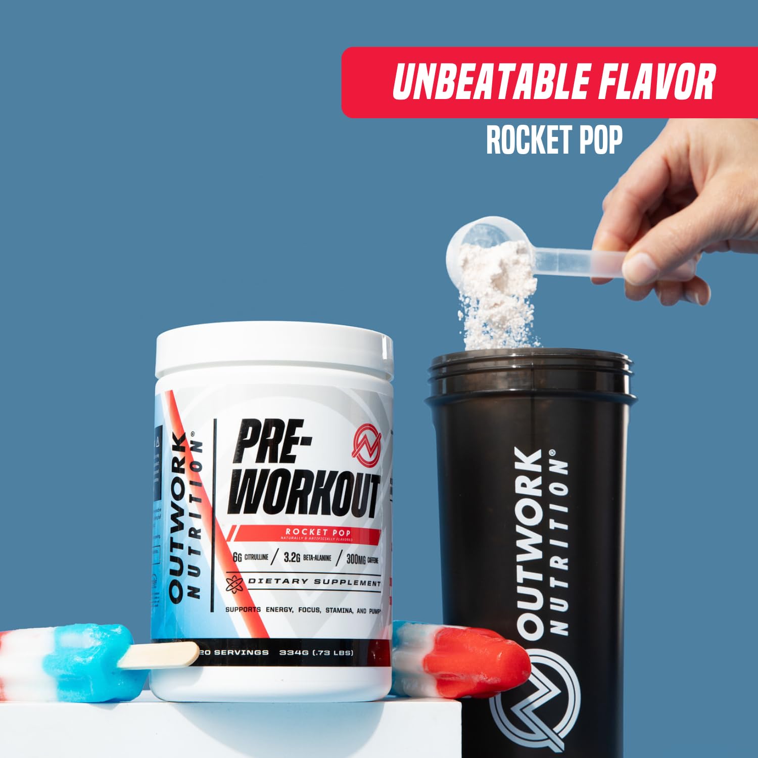 Outwork Nutrition preworkout USA lab-tested badge signals quality.