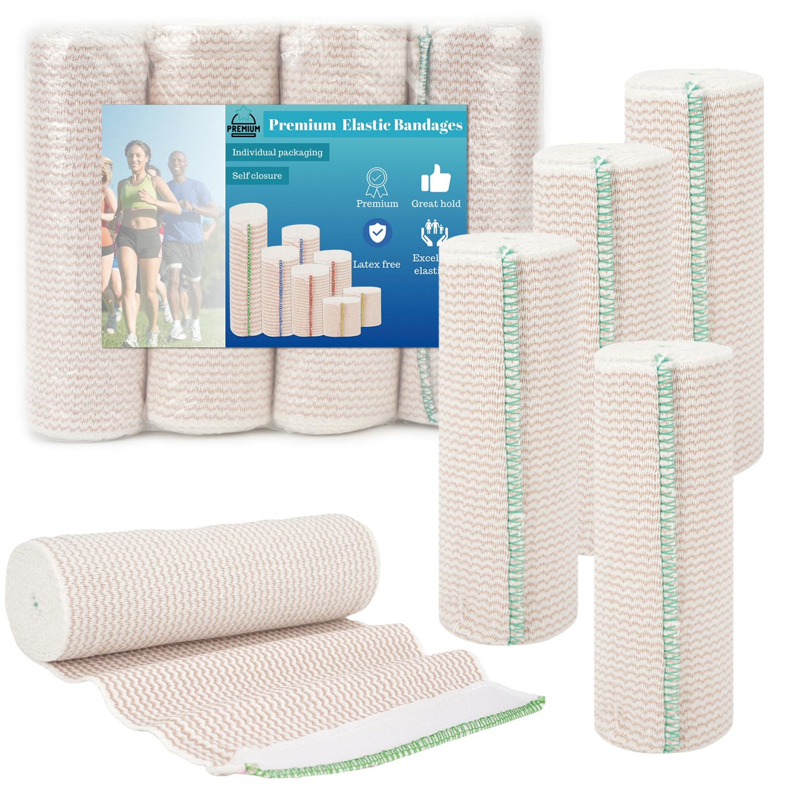 Outzen premium elastic bandage wrap on ankle for stable support