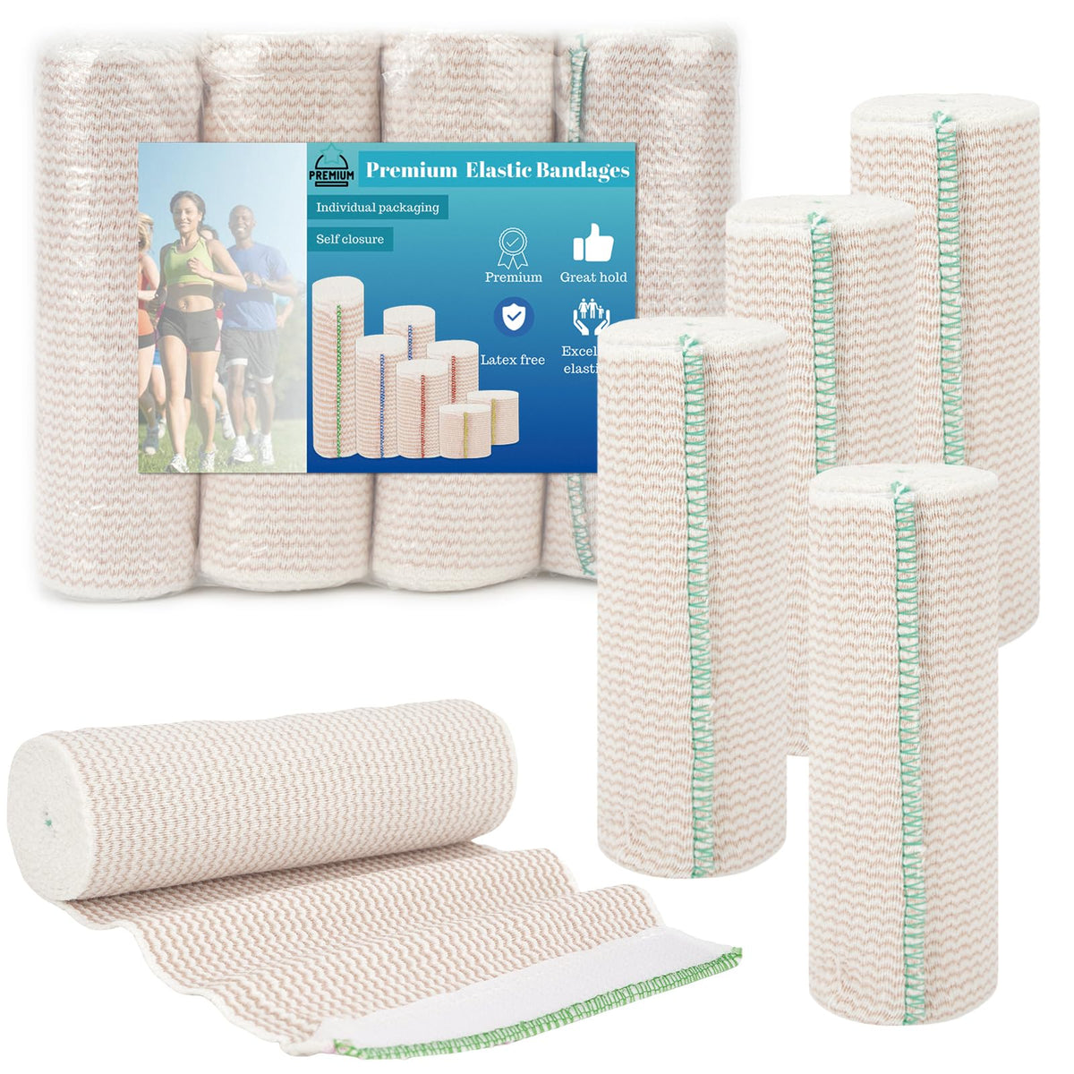 Outzen premium elastic bandage wrap on ankle for stable support