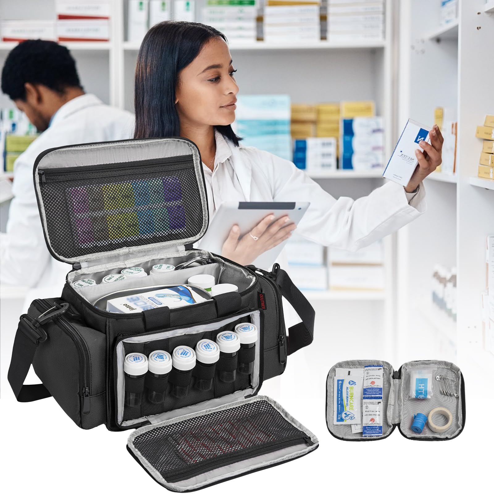 OUUTMEE travel-friendly medicine bag fits in car or bag for trips