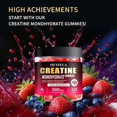 OUYIYUA Creatine Gummies bottle back with nutritional info